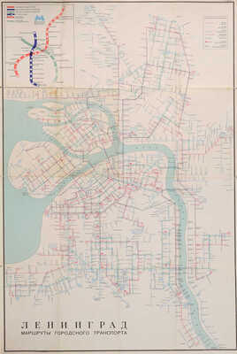 Ленинград. Маршруты городского транспорта. [План] / Сост. Т.И. Елохина; худож. Л.И. Климов. Л.: Лениздат, 1974.